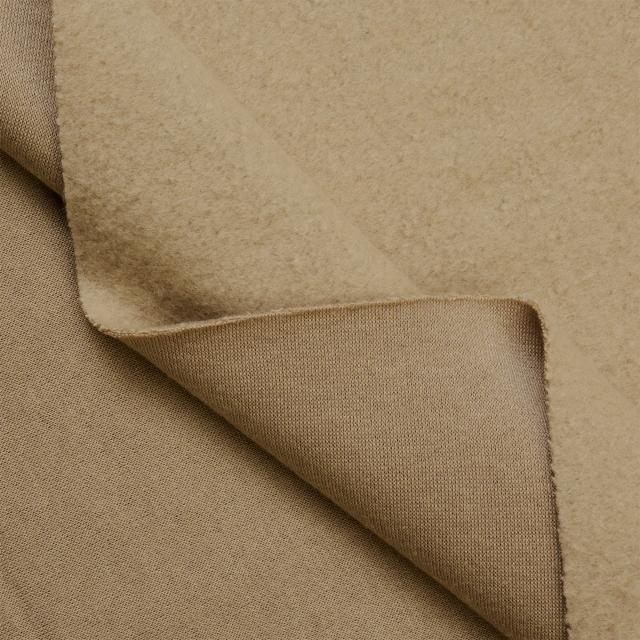 Khaki Polyester Sweatshirt Fleece Fabric