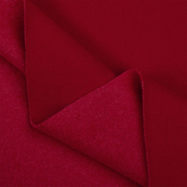 Red Polyester Sweatshirt Fleece Fabric