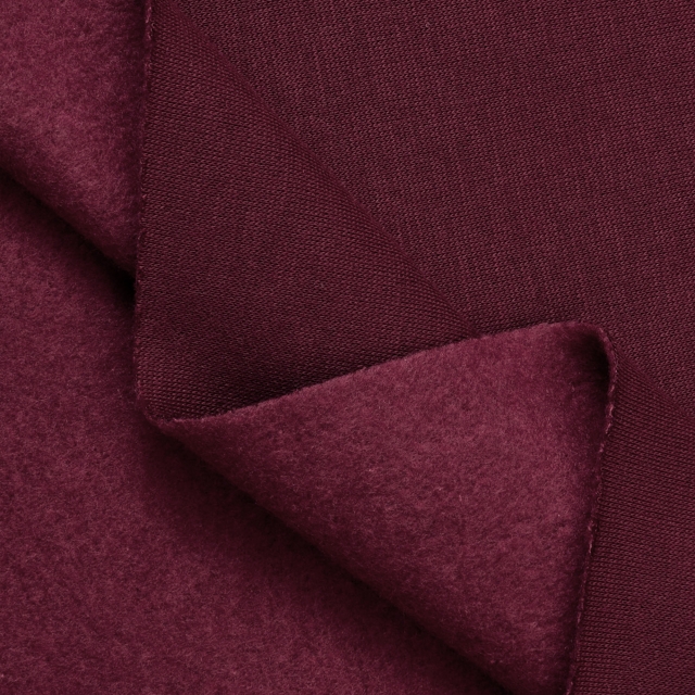 Burgundy Polyester Sweatshirt Fleece Fabric