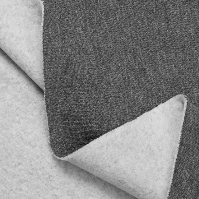 Charcoal Gray Polyester Sweatshirt Fleece Fabric