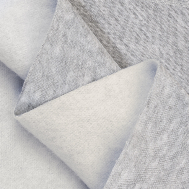 Heather Gray Polyester Sweatshirt Fleece Fabric