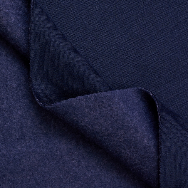Navy Polyester Sweatshirt Fleece Fabric
