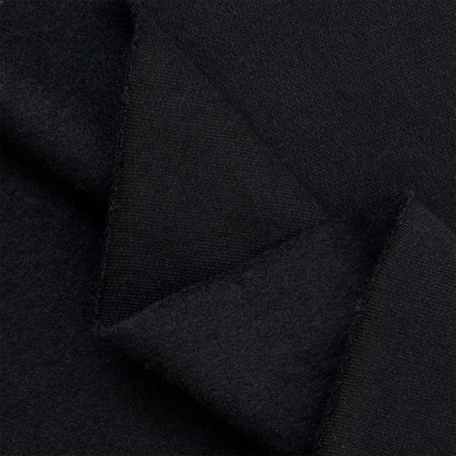 Black Cotton Sweatshirt Fleece Fabric