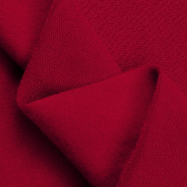 Red Cotton Sweatshirt Fleece Fabric