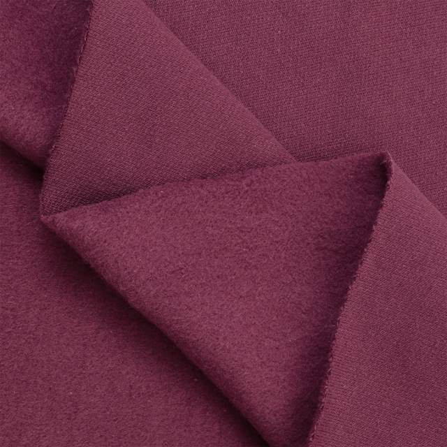 Burgundy Cotton Sweatshirt Fleece Fabric