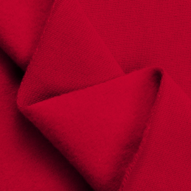 Red Cotton Sweatshirt Fleece Fabric