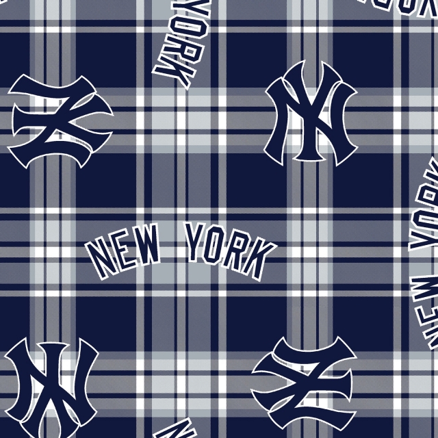 New York Yankees Plaid MLB Fleece Fabric