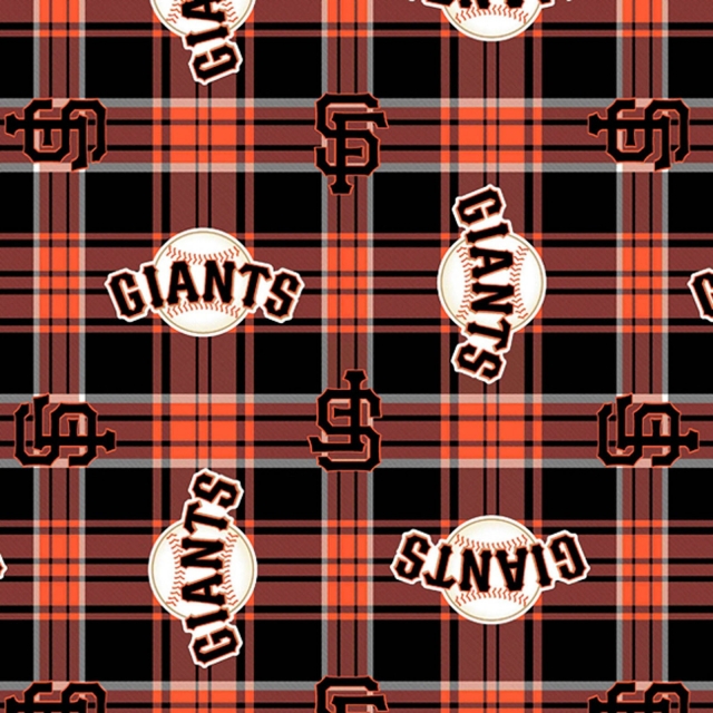 San Francisco Giants Plaid MLB Fleece Fabric