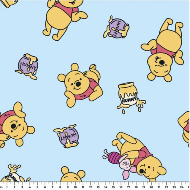 Disney Winnie the Pooh Blue Fleece Fabric