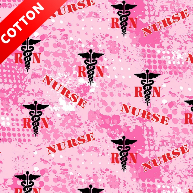 Medical RN Nurses Cotton Fabric