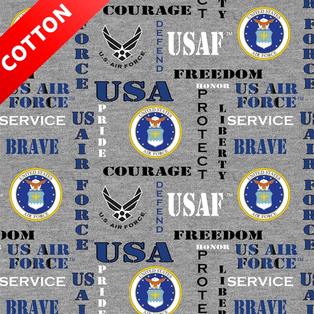 United States Air Force Heather <br>Cotton Fabric