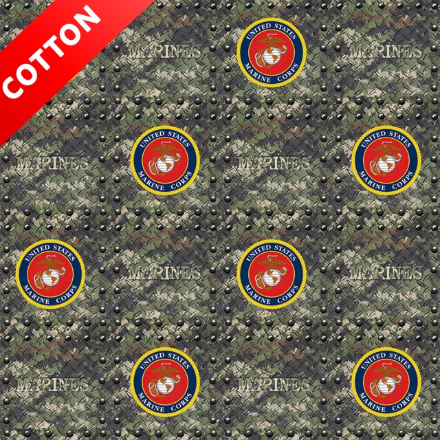 United States Marines Corps Grate <BR>  Cotton Fabric