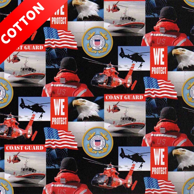 United States Coast Guards Cotton Fabric