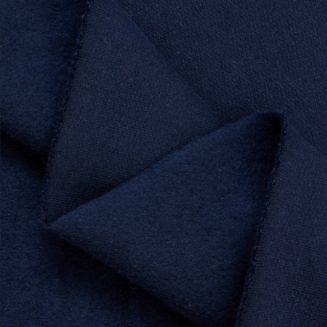 Navy Cotton Sweatshirt Fleece Fabric