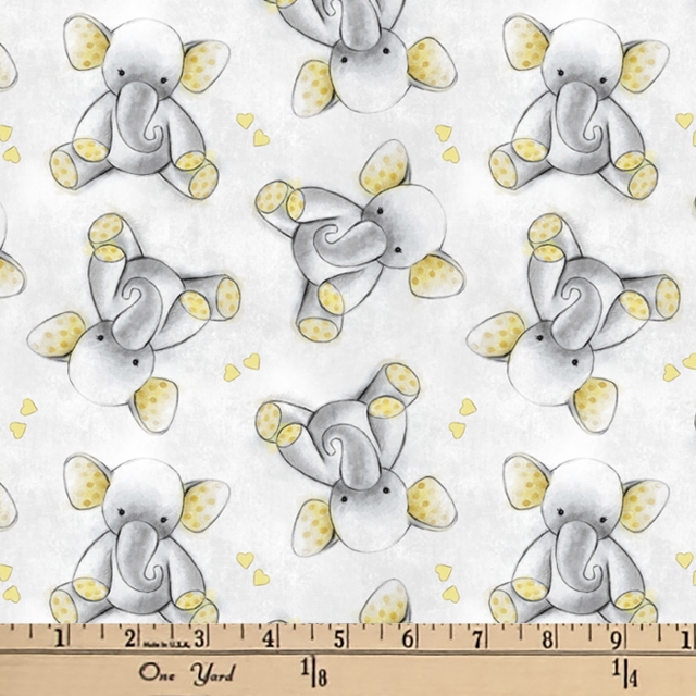 Sleepytime Elephants Fleece Fabric