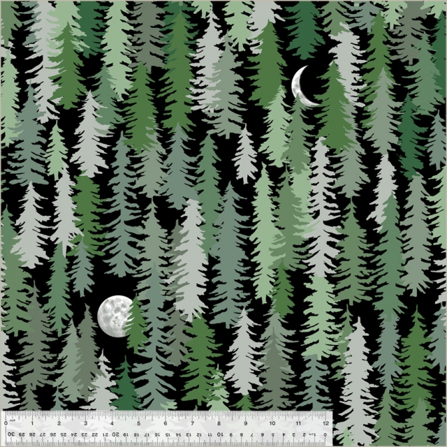 Midnight Pines Fleece Fabric
