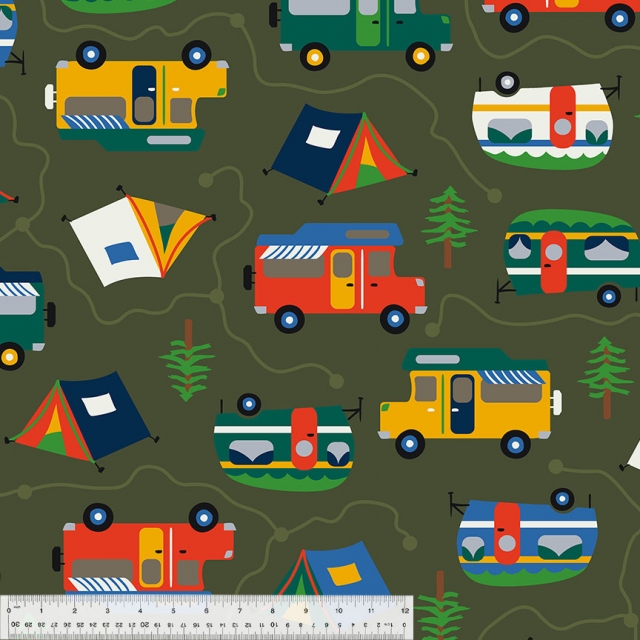 Gone Camping Fleece Fabric