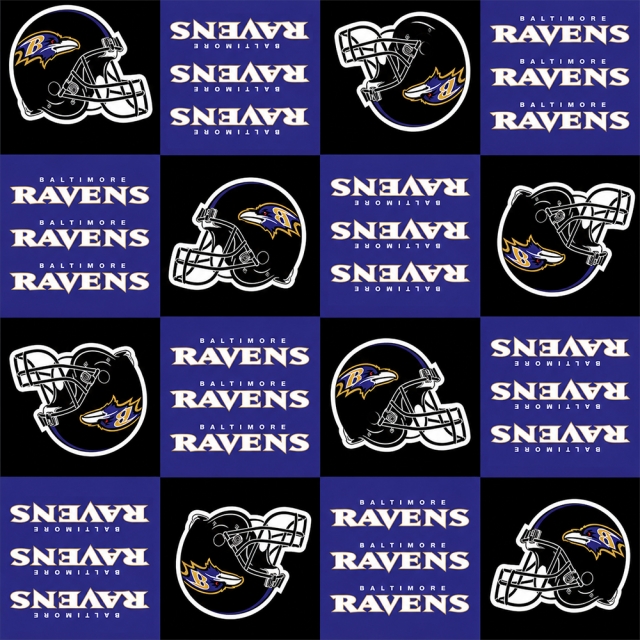 Baltimore Ravens Blocks NFL Fleece Fabric