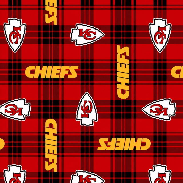 Kansas City Chiefs Plaids NFL Fleece Fabric