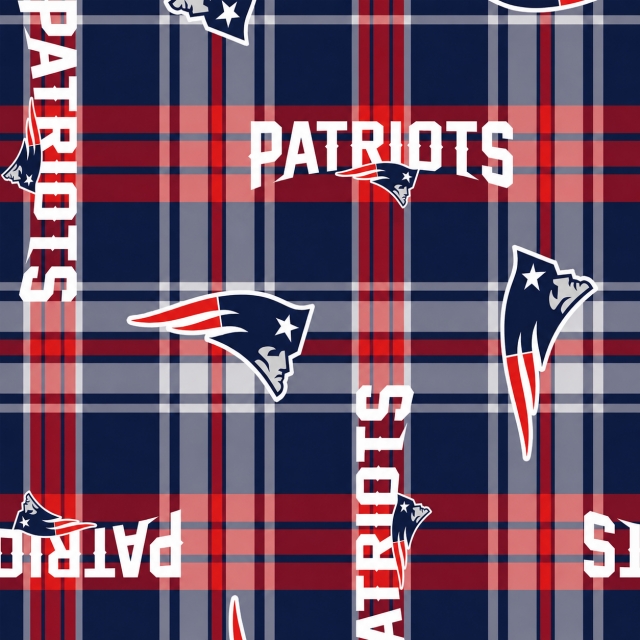 New England Patriots Plaid NFL Fleece Fabric