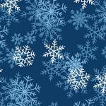 Dark Blue Snowflake Fleece Fabric