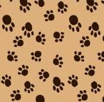 Dog Paws Camel Fleece Fabric