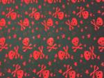 Skulls & Crossbones Red Fleece Fabric