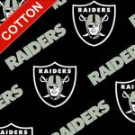 Oakland Raiders Black NFL Cotton Fabric