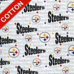 Pittsburgh Steelers Grey NFL Cotton Fabric