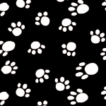 Dog Paws Black Allover Fleece Fabric