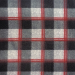 Black/Gray & Red Plaid Fleece Fabric