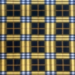 Gold & Navy Plaid Fleece Fabric