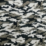 Black & White Camouflage Fleece Fabric	