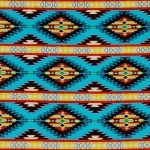Native Stripe Turquoise Native American Fleece Fabric	