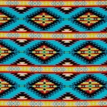 Native Stripe Turquoise Native American Fleece Fabric	