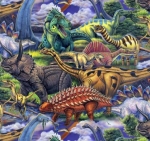 Dinosaurs Allover Fleece Fabric