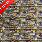 United States Military Freedom Over Fear Army Cotton Fabric