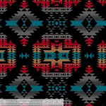 Canyon Black Native American Fleece Fabric