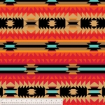Crimson Arrow Red Native American Fleece Fabric