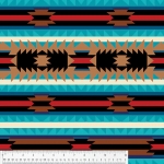 Crimson Arrow Turquoise Native American Fleece Fabric