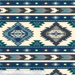 Southwest Stripe Navy Native American Fleece Fabric