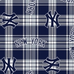 New York Yankees Plaid MLB Fleece Fabric
