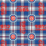 Chicago Cubs Plaid MLB Fleece Fabric