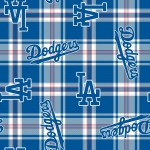 Los Angeles Dodgers Plaid Fleece Fabric