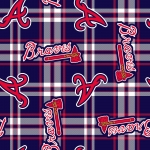 Atlanta Braves Plaid MLB Fleece Fabric
