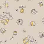 Disney Winnie the Pooh Ivory Fleece Fabric