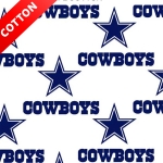 Dallas Cowboys White NFL Cotton Fabric