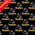 Pittsburgh Steelers Black NFL Cotton Fabric