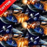 United States Space Force Cotton Fabric