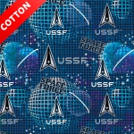 United States Space Force Allover Cotton Fabric